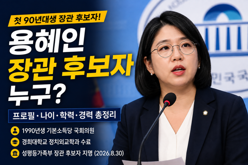 용혜인 장관 후보자 누구? 프로필·나이·학력·경력·기본소득당 총정리