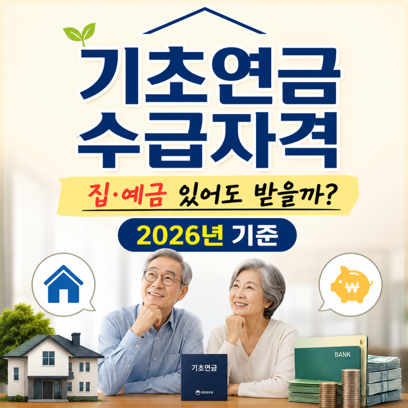 기초연금 수급자격 집 있고 예금 있어도 받을 수 있을까?｜2026년 기준