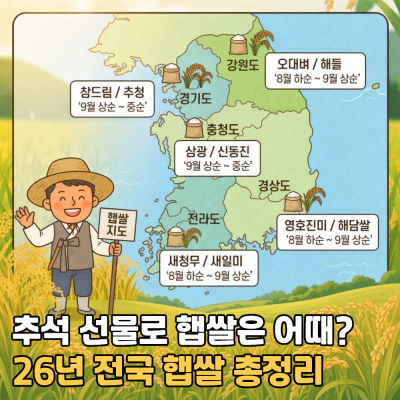 2026년 햅쌀 시기 지역별 대표 품종 쌀 10kg 20kg 보관 방법