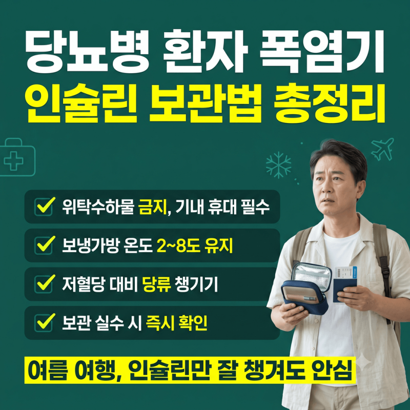 당뇨병 환자 비행기 여행 인슐린 보관법, 위탁수하물 대신 기내 휴대가 안전한 이유와 준비....