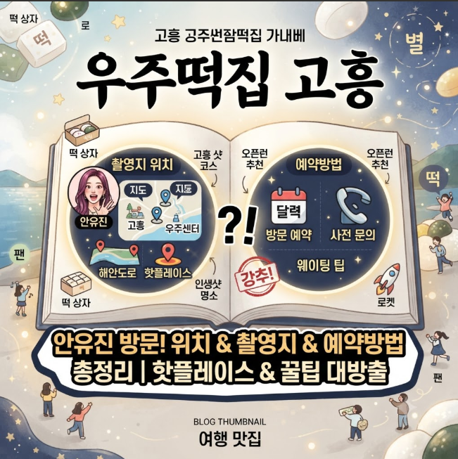 우주떡집 고흥 위치 촬영지 안유진 예약방법 총정리
