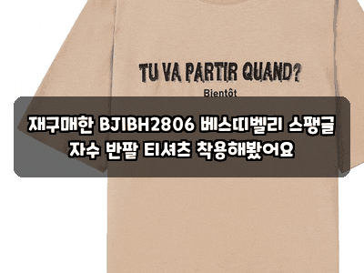 재구매한 BJIBH2806 베스띠벨리 스팽글 자수 반팔 티셔츠 착용해봤어요
