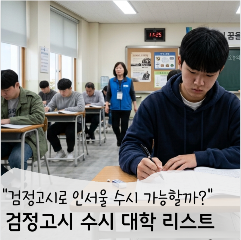 "검정고시로 인서울 수시 가능할까?" 검정고시 수시 가능대학 리스트