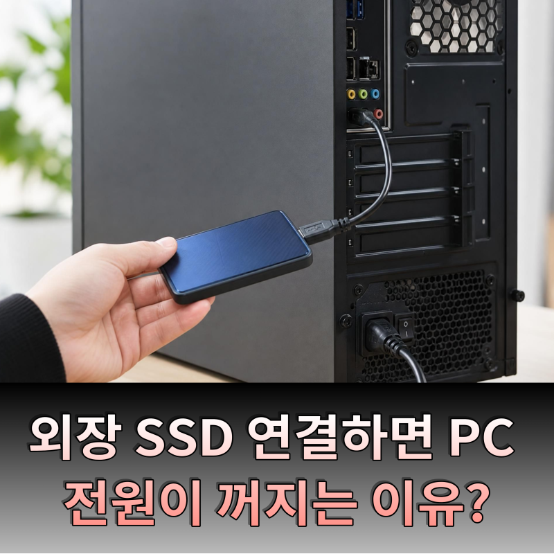 외장 SSD 연결하면 PC 전원이 꺼지는 이유? 갑자기 꺼질 때 원인과 데이터 보호 방법