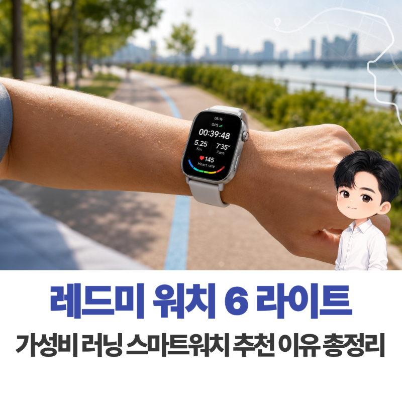 레드미 워치 6 라이트 가성비 러닝 스마트워치 추천? GPS·배터리·운동 기능 총정리