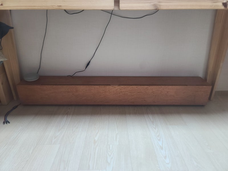 DIY 가구 제작 책상 아래 어지러운 전선 완벽 정리. 12T 합판으로 만든 원목 멀티탭 보관함 제....