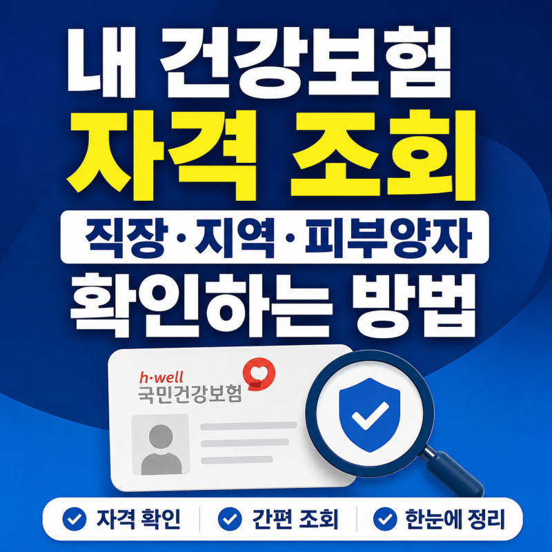 내 건강보험 자격 조회, 직장·지역·피부양자 확인하는 방법