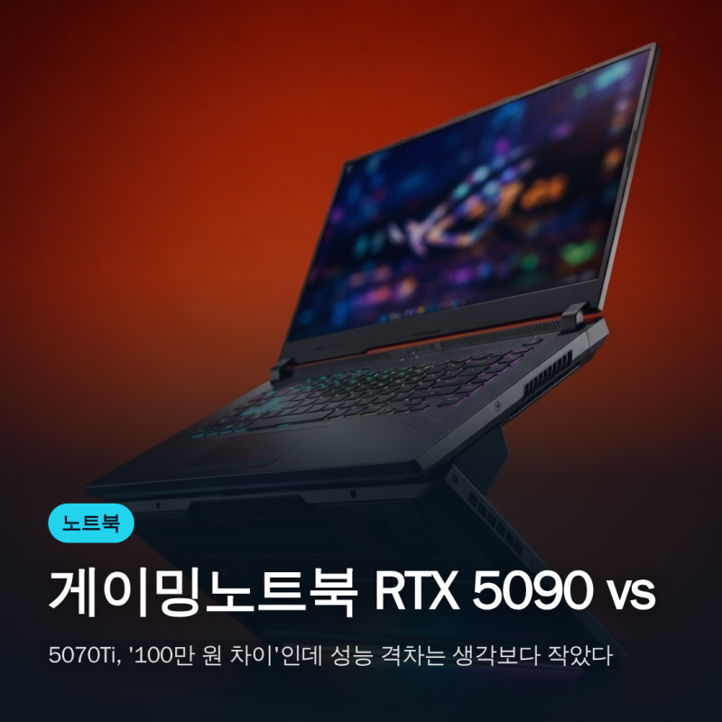 게이밍노트북 RTX 5090 vs 5070Ti, '100만 원 차이'인데 성능 격차는 생각보다 작았다