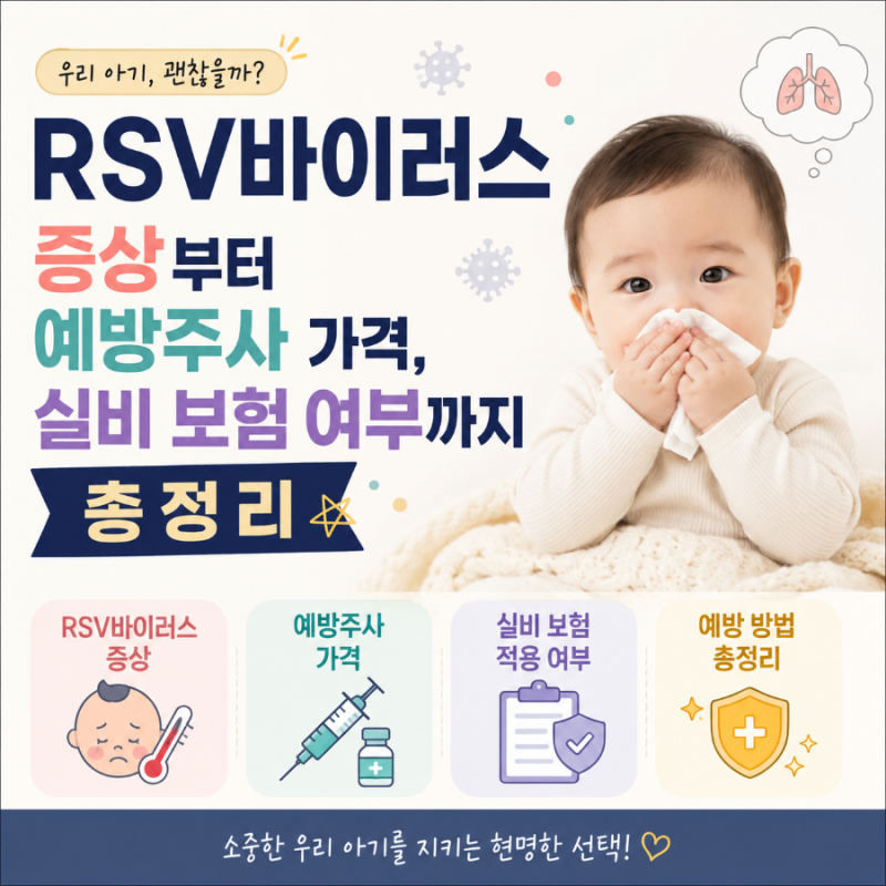 RSV바이러스 증상부터 예방주사 가격, 실비 보험 청구 가능할까?대처법과 부작용까지 총정리