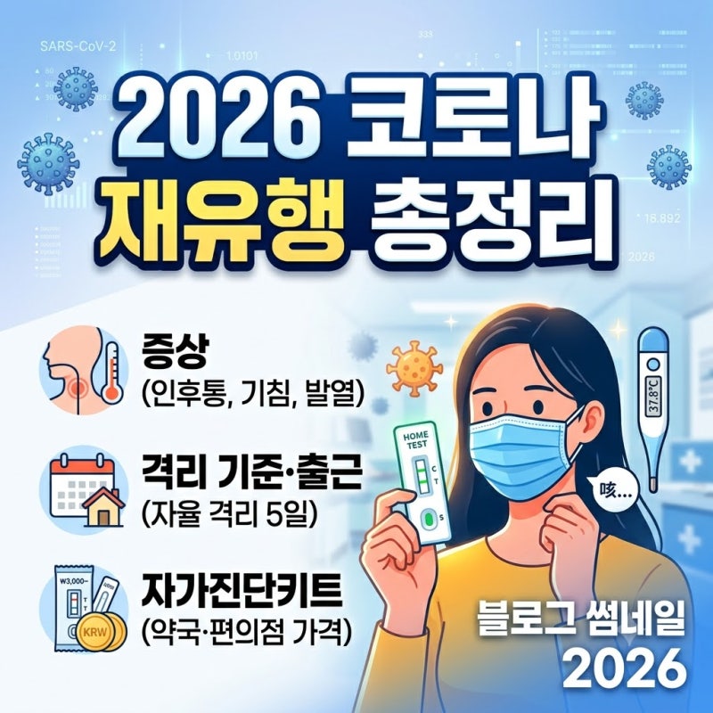 2026 코로나 재유행 증상부터 격리 기준·진단키트 가격까지 총정리