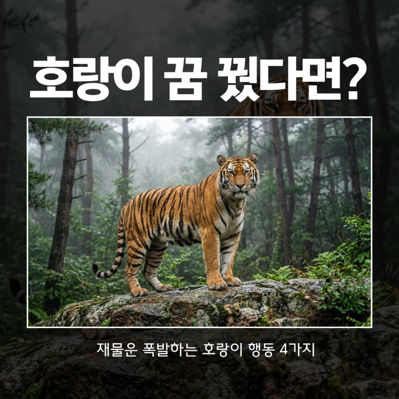 호랑이꿈해몽 대박 재물운을 상징하는 4가지 대표 행동
