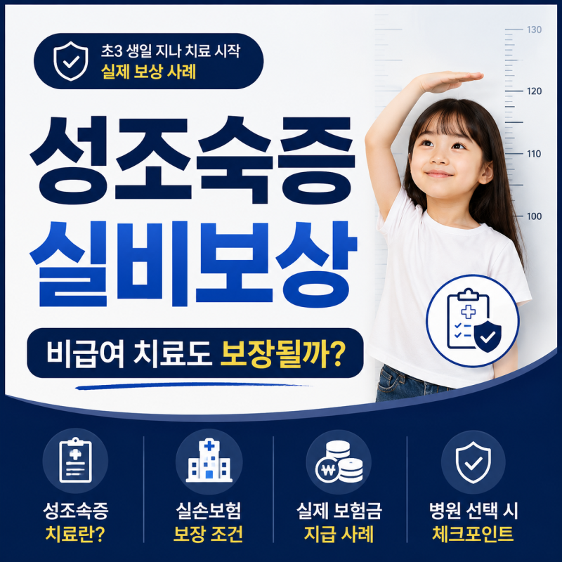 성조숙증 보험 실비 비급여 치료 실비 매월 주사비 보상받을 수 있을까?