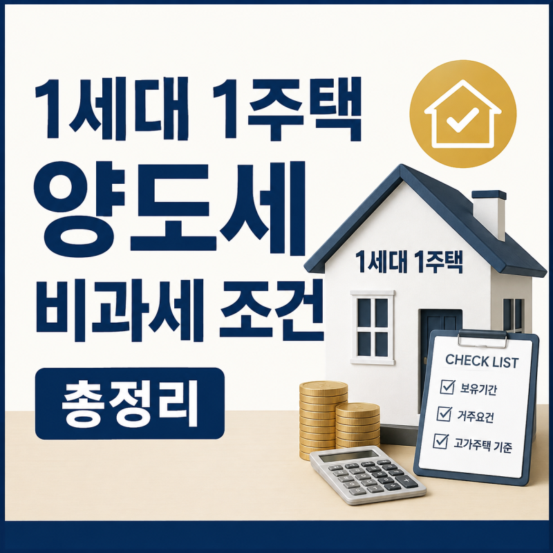 1세대 1주택 양도세 비과세 조건 총정리
