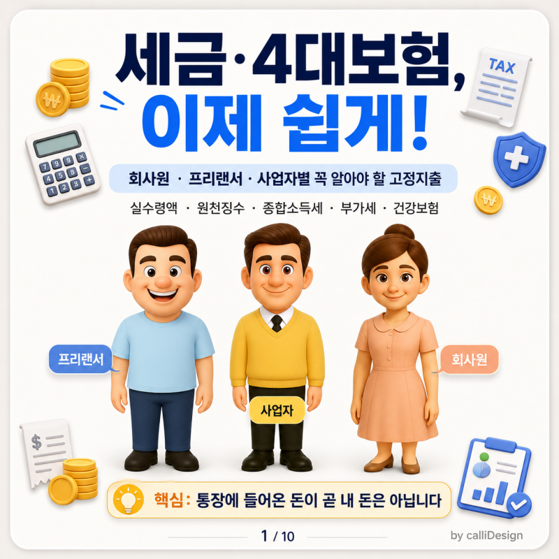 월급 300만원인데 왜 통장엔 이만큼? 회사원·프리랜서·사업자라면 꼭 알아야 할 세금과 4대....