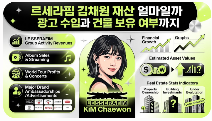 르세라핌 김채원 재산 얼마일까 광고 수입과 건물 보유 여부까지
