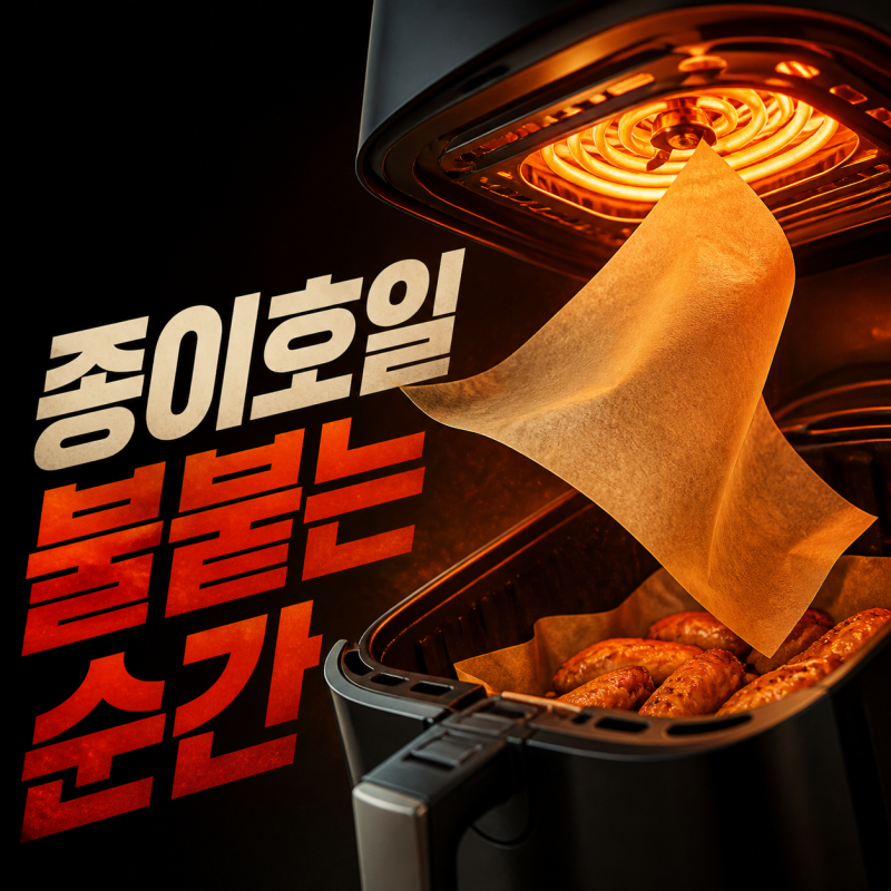 에어프라이어 종이호일이 음식보다 먼저 타는 이유, 이렇게 쓰면 위험합니다