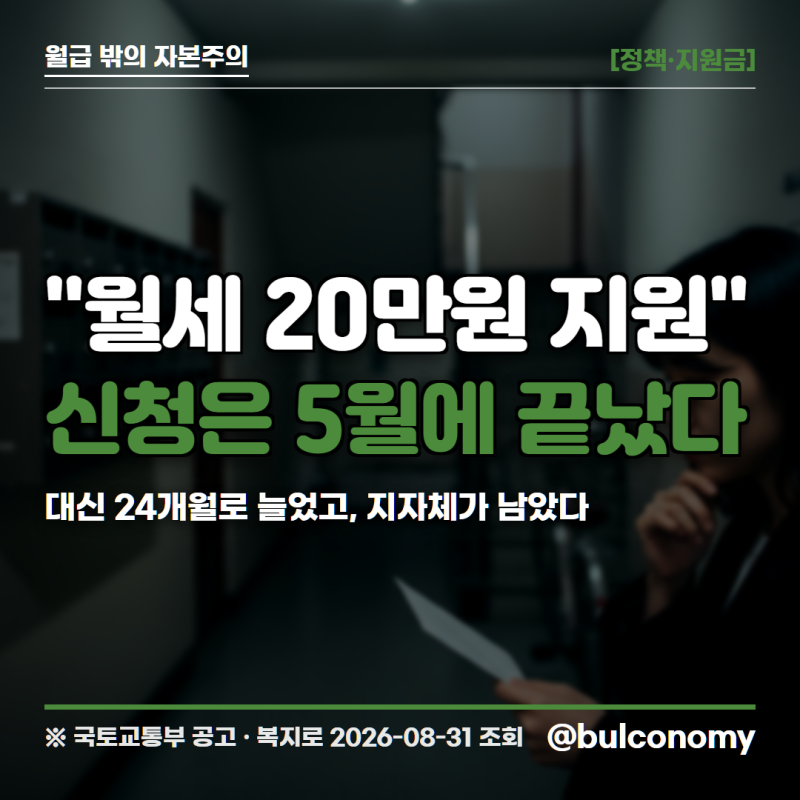 청년월세지원, 지금 신청 눌러도 안 되는 이유 (2026년 8월 기준)