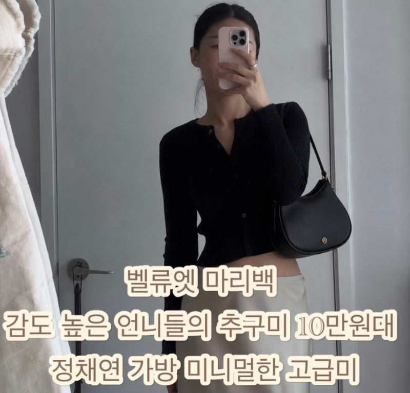 벨류엣 마리백 감도 높은 언니들의 추구미 10만원대 정채연 가방 미니멀한 고급미