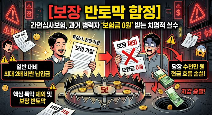 [보장 반토막 함정]과거 병력자 간편심사보험 가입 시 보험금 0원 받는 치명적 실수