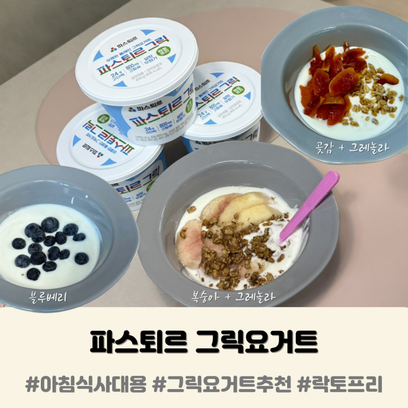 파스퇴르 그릭요거트로 아침 해결했어요 ｜ 아침 식단 그릭요거트추천