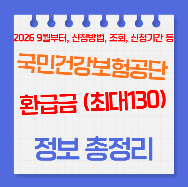 2026 국민건강보험공단 환급금 총정리(조회방법,신청방법,신청기간,본인부담상한액 초과금,....