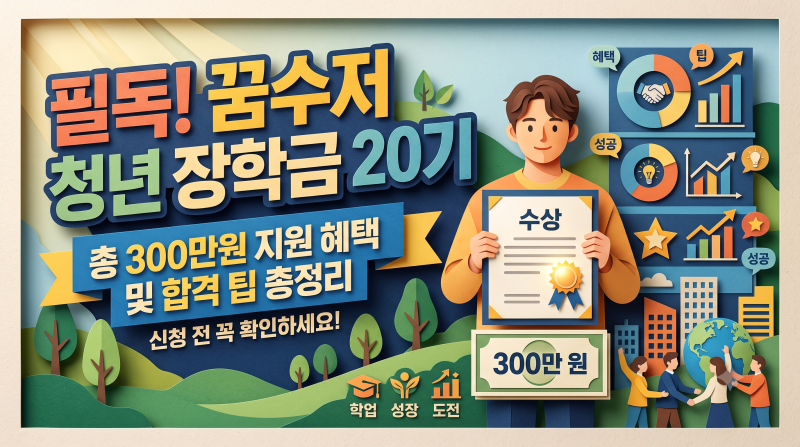 꿈수저 청년 장학금 20기 신청 전 필독, 300만원 지원 혜택과 합격 팁 총정리