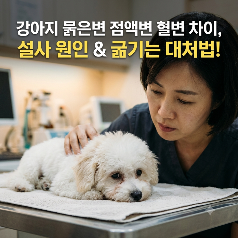 강아지 설사 원인 묽은변 점액변 혈변 차이와 금식 대처 방법