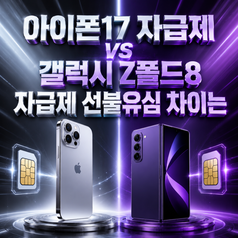 아이폰17 자급제 vs 갤럭시 Z폴드8 자급제 선불유심 차이는
