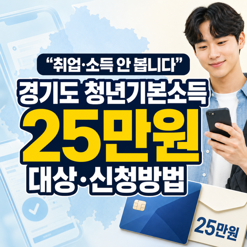 "취업·소득 안 봅니다" 경기도 청년기본소득 25만원 대상·신청방법