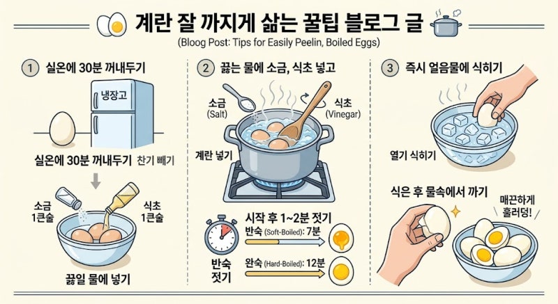 계란 잘 까지게 삶는 방법과 시간 꿀팁