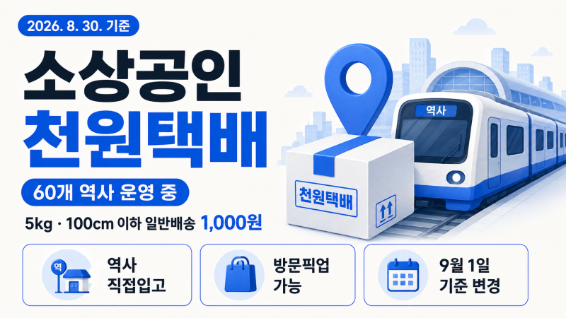 2026 인천 소상공인 천원택배 이용방법｜요금·60개 역사·9월 변경 총정리