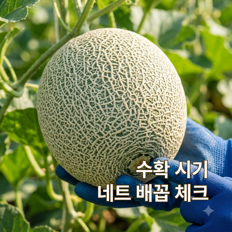 멜론 수확 시기 놓치면 무르는 이유, 네트 변화와 배꼽 상태 확인법