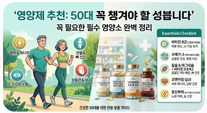 영양제 추천 50대 꼭 챙겨야 할 성분은 따로 있습니다