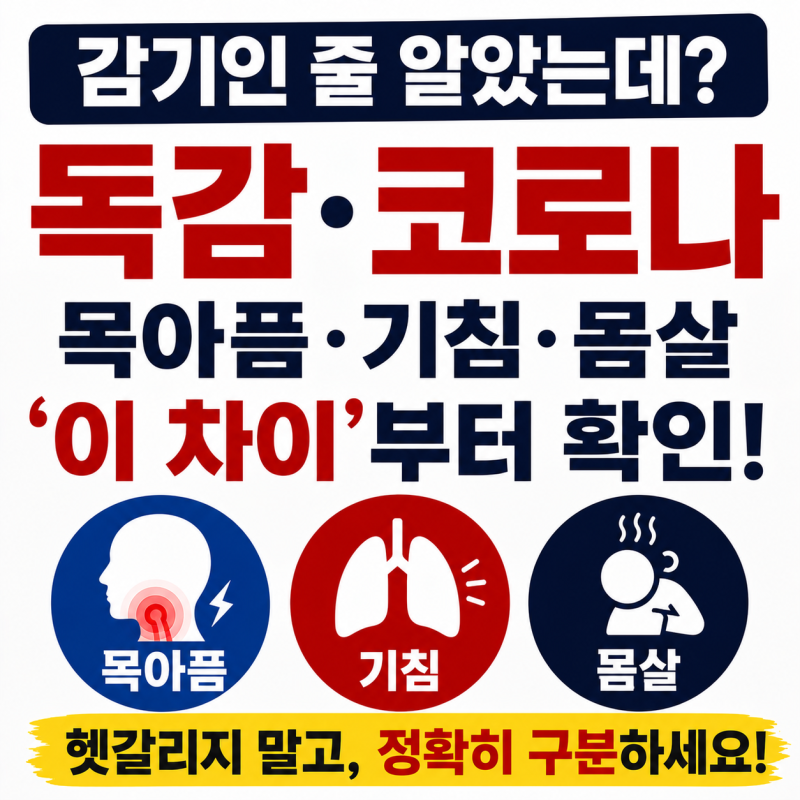 감기인 줄 알았는데 독감·코로나? 목아픔에 기침·몸살까지 시작됐다면 ‘이 차이’부터 확....