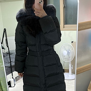 나이스클랍 패딩 폭스퍼 벨티드 구스다운 롱패딩 N254PWDB22 내돈내산
