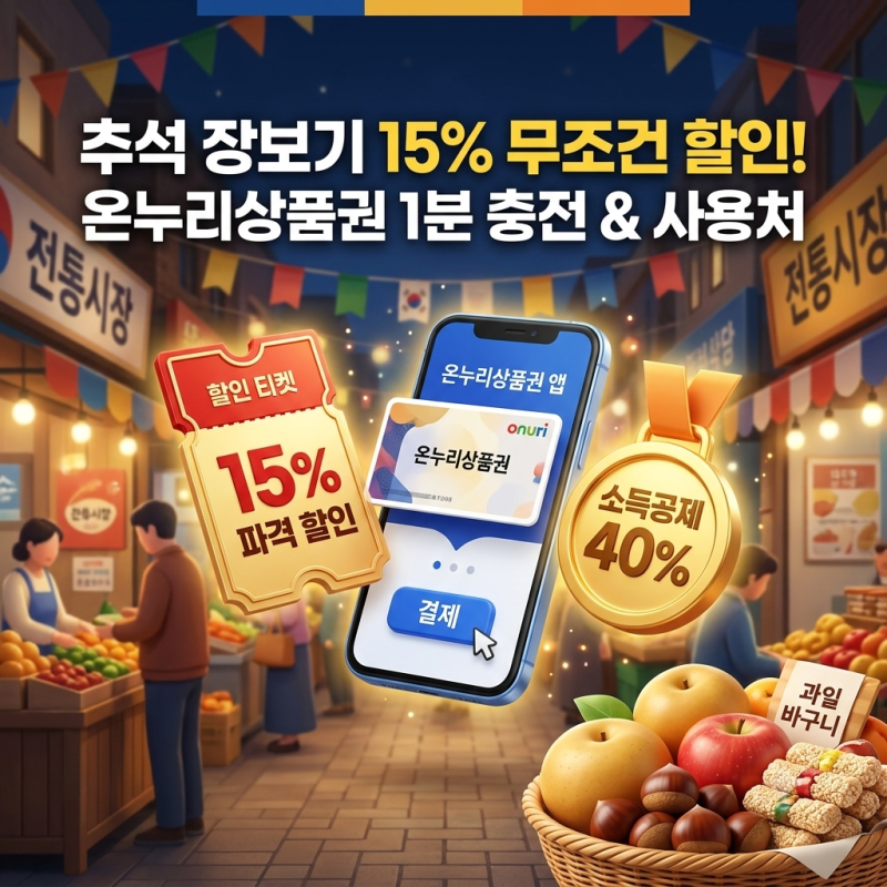 카드형 온누리상품권 15% 할인 구매 방법 & 연말정산 소득공제 40% 등록 총정리