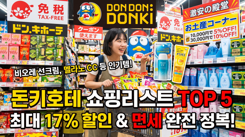 2026 돈키호테 할인쿠폰 총정리! 오사카·도쿄·후쿠오카 쇼핑리스트 TOP 5와 면세 꿀팁