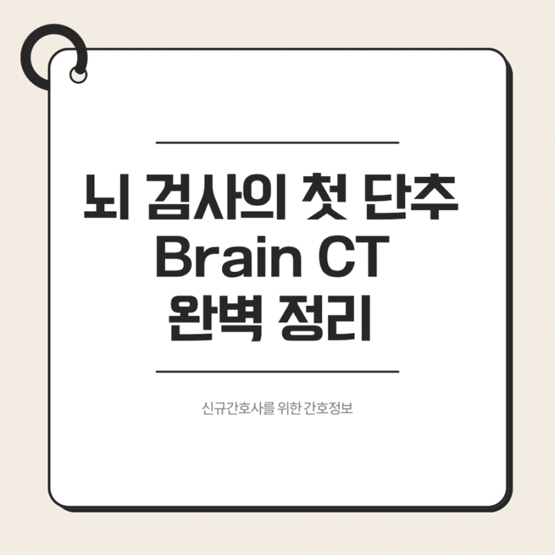 뇌 검사의 첫 단추 Brain CT 완벽 정리
