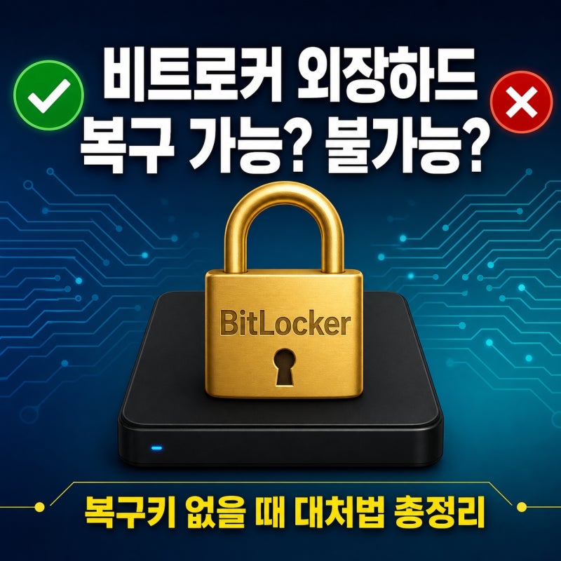 비트로커 외장하드 복구 가능한 경우 vs 불가능한 경우 총정리 (복구키·암호 없을 때 대처법)