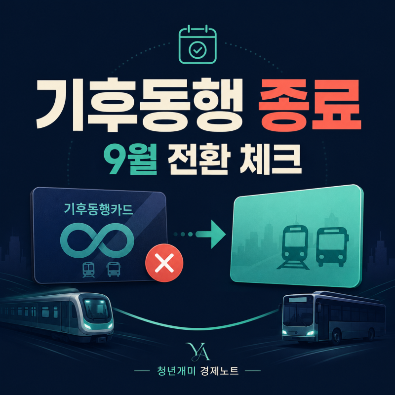 기후동행카드 종료, 8월 31일 마지막 충전 후 9월엔 이렇게 바뀝니다