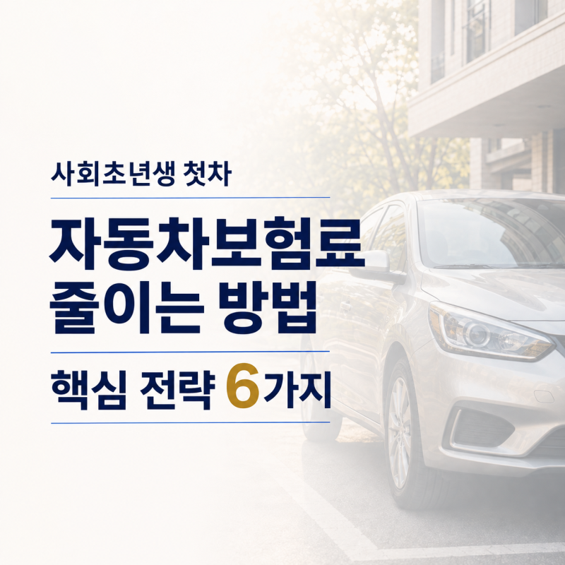 사회초년생 첫차 자동차보험료 줄이는 방법 총정리 (+ 핵심 전략 6가지)