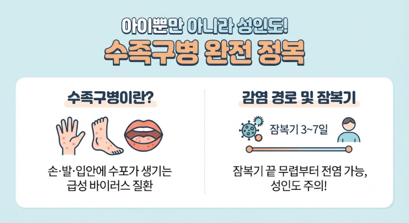 수족구 초기 증상부터 수포, 전염성, 잠복기 및 어른 수족구 원인·약·연고·열 대처법 총정....