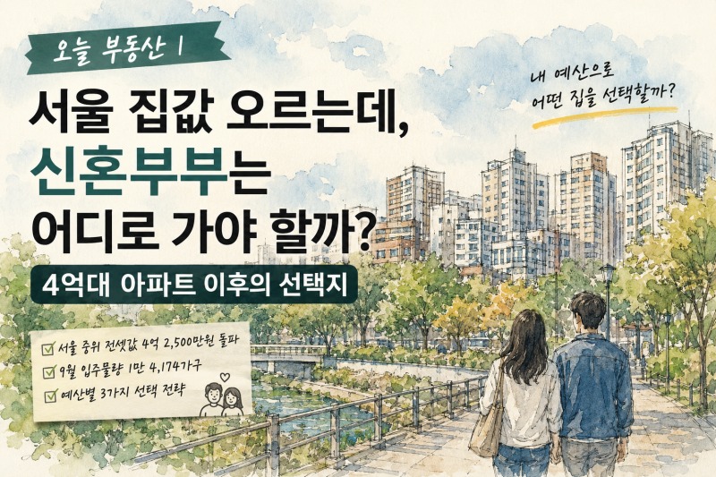 서울 집값 오르는데, 신혼부부는 어디로 가야 할까? 4억대 아파트 이후의 선택지