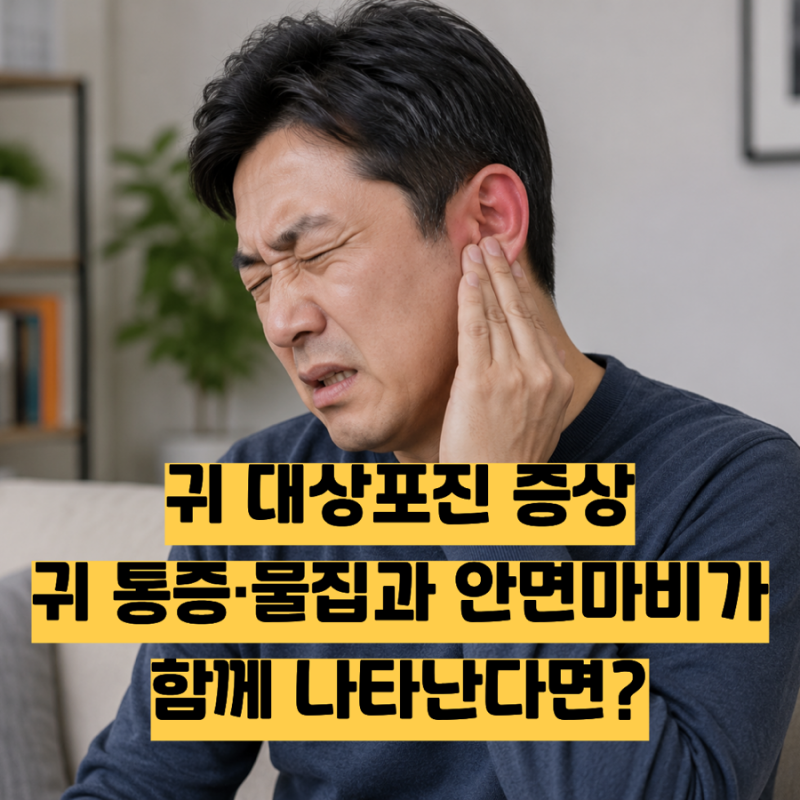 귀 대상포진 증상, 귀 통증·물집과 안면마비가 함께 나타난다면?
