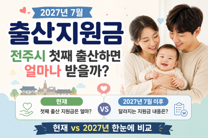 2027년 7월 출산지원금 총정리 첫째,둘째 출산 혜택 얼마나 달라질까?