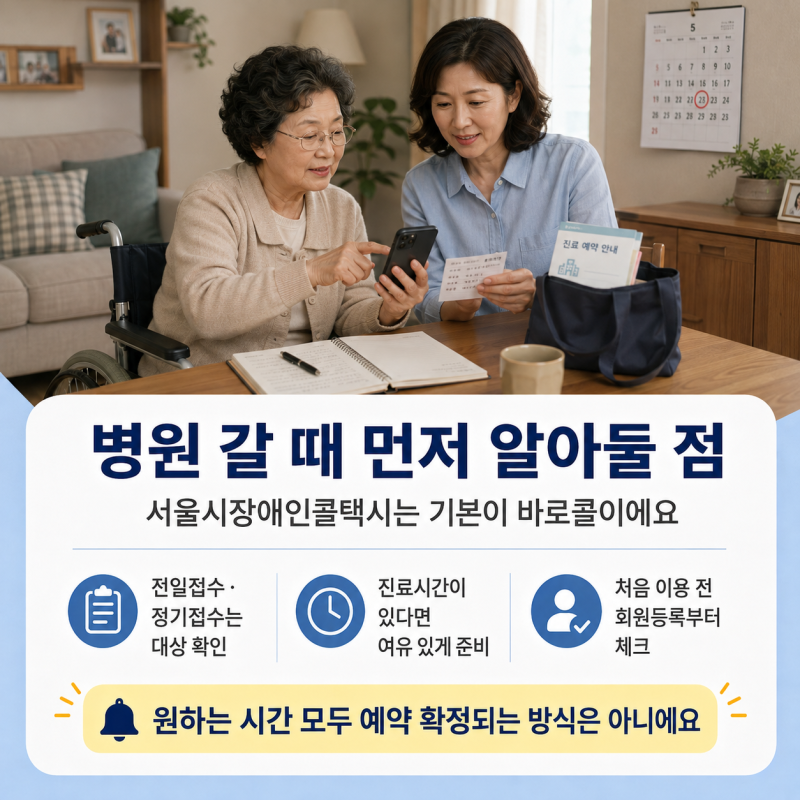 서울시장애인콜택시 병원 갈 때 어떻게 이용할까? 예약부터 탑승까지