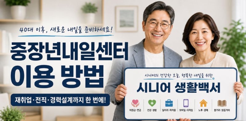 중장년내일센터 이용 방법｜40대 이후 재취업·전직·경력설계 무료 지원