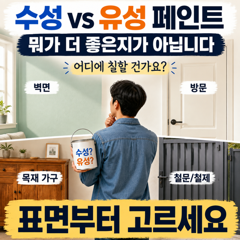 수성페인트 유성페인트 차이, 냄새보다 먼저 칠할 곳을 보세요