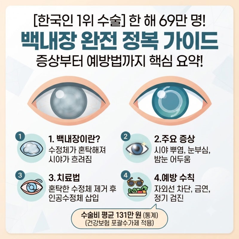 한 해 69만명이 받는 한국인 1위 수술은? 백내장 증상·수술비·예방법