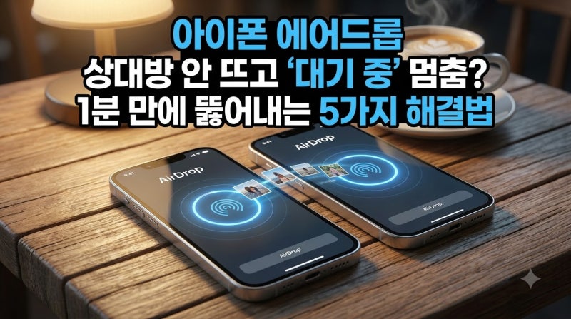 아이폰 에어드롭(AirDrop) 실패·안 뜸·대기 중 무한 로딩 해결법 5가지 (핫스팟·10분 수신)